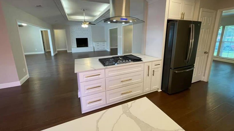 Load-Bearing Wall Removal Plano TX creating open-concept kitchen and living space