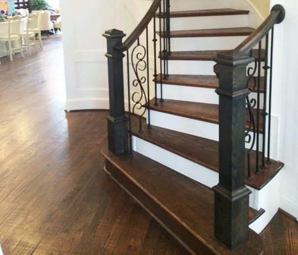 Stair railing, baluster, and handrail installation in Plano TX for interior staircase