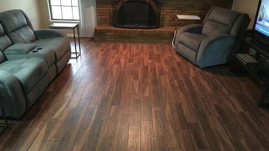 Hardwood Flooring Installation Frisco TX by The Flooring & Remodeling Shop showing newly installed natural wood flooring in a residential interior